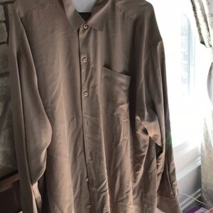 Tommy Bahama Tan Silk Shirt 3xB